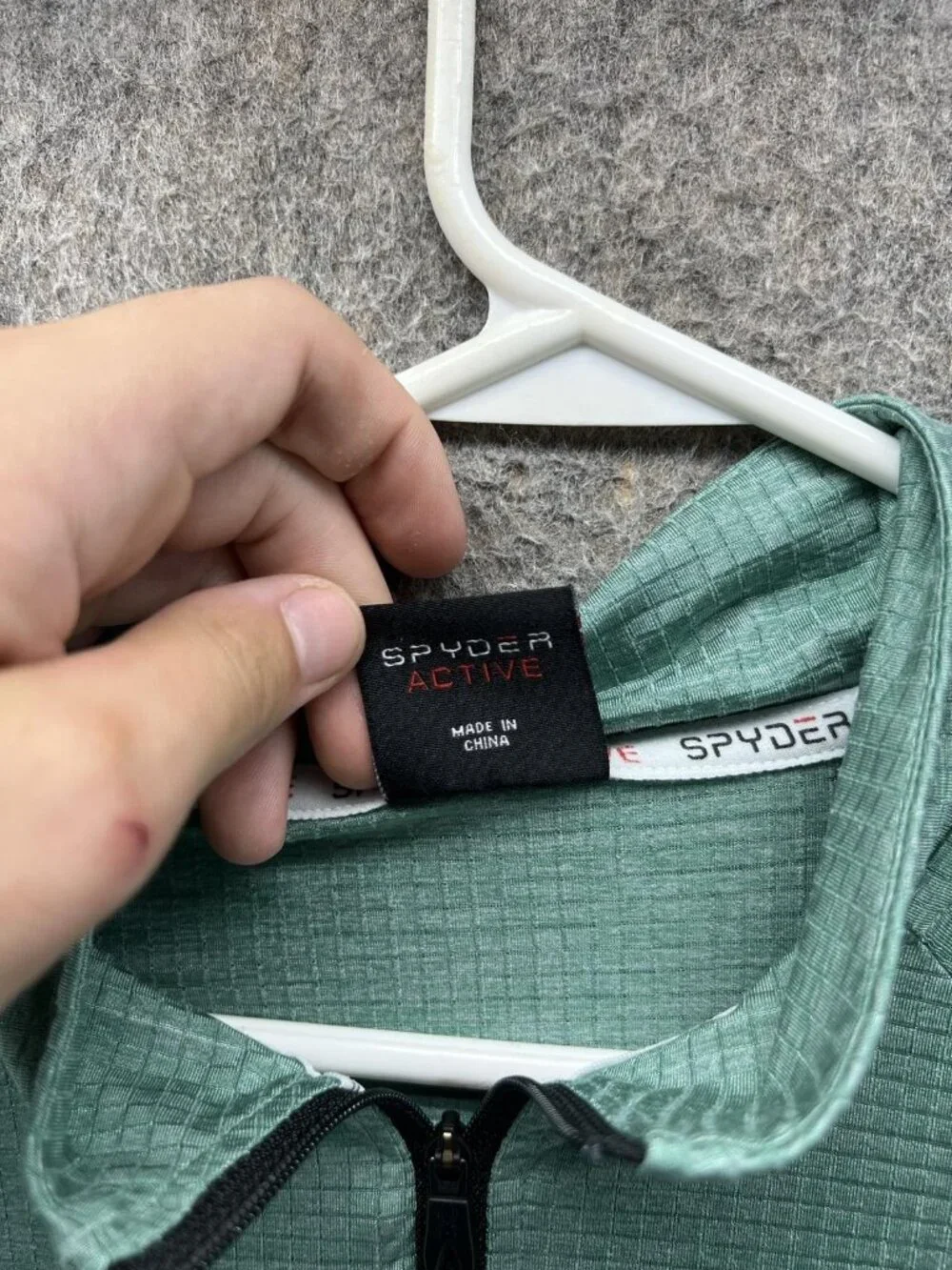 Spyder Active Pullover Mens Medium Green 1/4 Zip Long Sleeve Performance Top